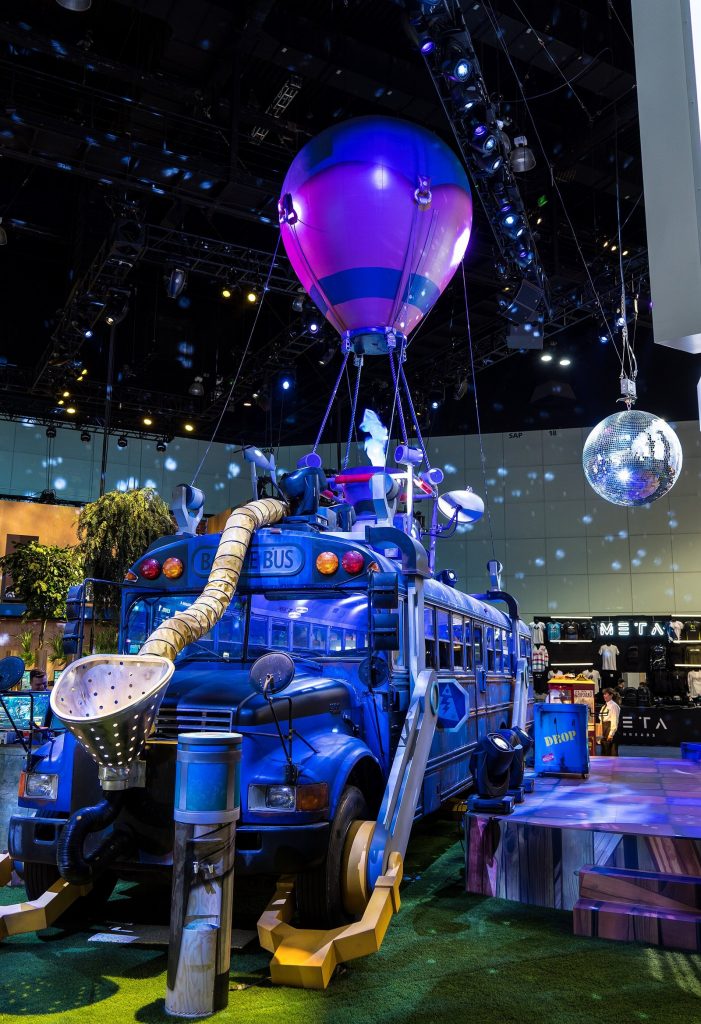 Life-size replica of Fortnite's Battle Bus displayed at E3 2018